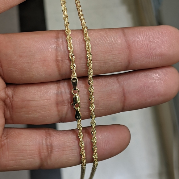 10kt Real Gold Rope Chain 2mm 16 Inches - Picture 5 of 8